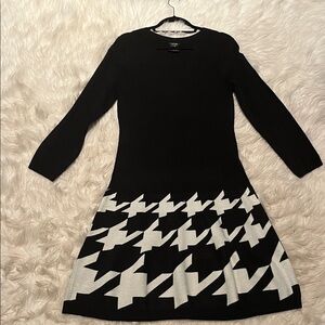 Jax Black and White Long Sleeve Dress